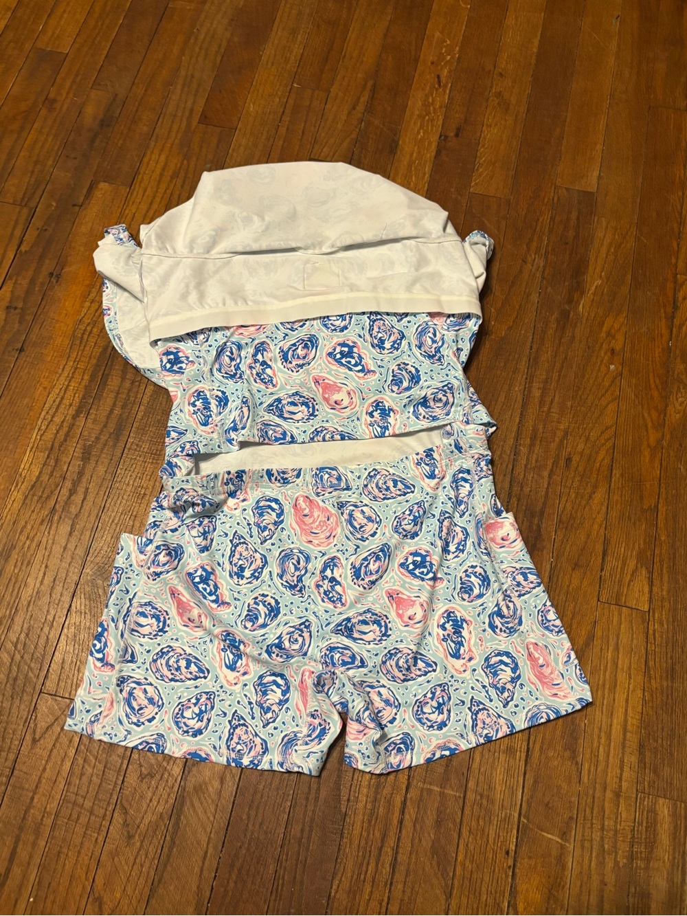 Women’s Simply Southern Blue & Pink Swirl Print Spaghetti-Strap Athletic Dress - Picture 5 of 7